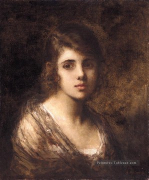  une - Jeune fille brune portrait Alexei Harlamov